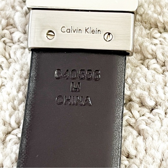 Calvin Klein Junior Boy Black Teen Brown Belt Sz M 30 Reversible Buckle Classic - Picture 8 of 8